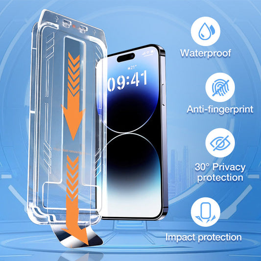 💥 50 % de descuento por tiempo limitado🔥 Protector de pantalla templado anti-miradas para iPhone: sin burbujas y sin polvo 