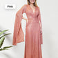 Shine Brighter Sequin Cape Sleeve Cross Waist Evening Maxi Dress