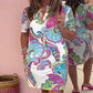 🌷Limited Time Offer 50% OFF💞Women Colorful Printed V-Neck Dress