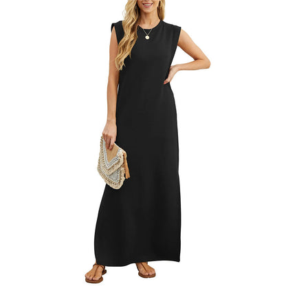 🔥Hot Sale🔥👗Women's Wrinkle-Free Casual Dress with Split Hem