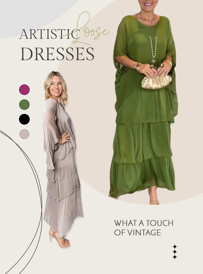 👗 40% OFF NOW! 🎨 Artistic Style Loose Dress – Relaxed Fit, Unique Design & Perfect for Casual Days 🌸