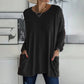 🔥Women's Loose-Fit Long-Sleeve Pocket Tunic with a Flattering Longer Length, Relaxed Silhouette, and Everyday Casual Charm