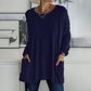 🔥Women's Loose-Fit Long-Sleeve Pocket Tunic with a Flattering Longer Length, Relaxed Silhouette, and Everyday Casual Charm