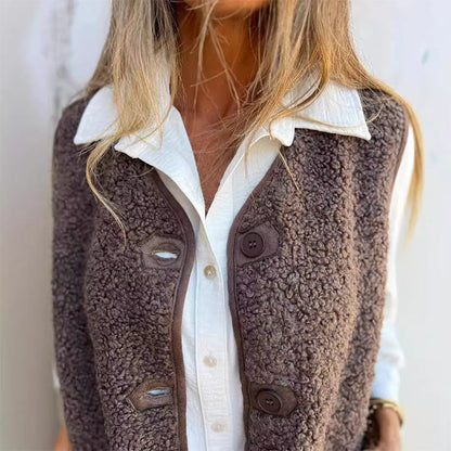 2024 Fall/Winter Lamb Fleece Vest Jacket | Cozy and Stylish 🧥✨