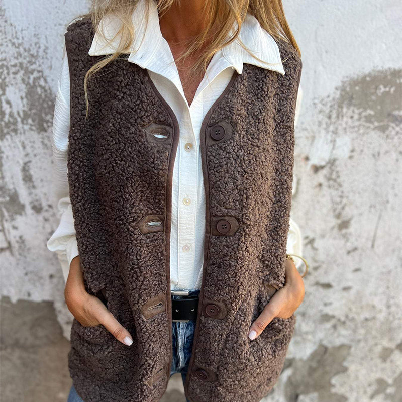 2024 Fall/Winter Lamb Fleece Vest Jacket | Cozy and Stylish 🧥✨