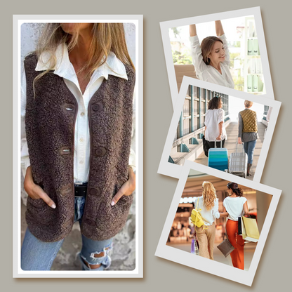 2024 Fall/Winter Lamb Fleece Vest Jacket | Cozy and Stylish 🧥✨