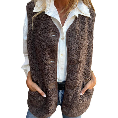 2024 Fall/Winter Lamb Fleece Vest Jacket | Cozy and Stylish 🧥✨