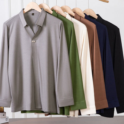 🎉Hot Sale🎉Comfortable Men's Solid Color Long Sleeve Shirt