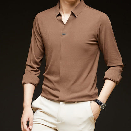 🎉Hot Sale🎉Comfortable Men's Solid Color Long Sleeve Shirt