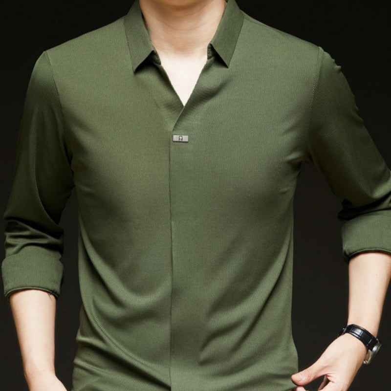 🎉Hot Sale🎉Comfortable Men's Solid Color Long Sleeve Shirt