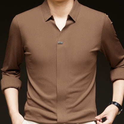 🎉Hot Sale🎉Comfortable Men's Solid Color Long Sleeve Shirt