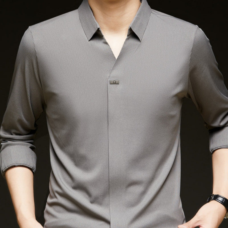 🎉Hot Sale🎉Comfortable Men's Solid Color Long Sleeve Shirt