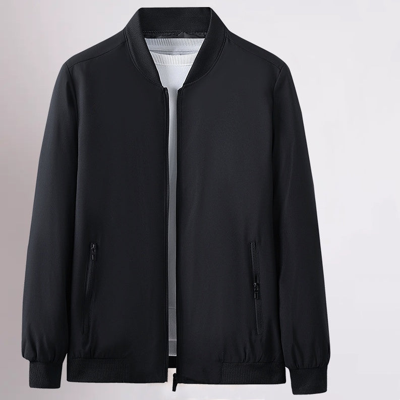 Men's Casual Lightweight Full-Zip Jacket with Pockets