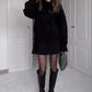 Women's casual knitted sweater skirt suit versatile college style sweet solid color 2-piece new autumn