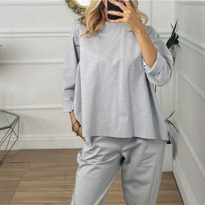 🍂Limited time 50% off🍂Women's Casual Solid Color Long Sleeve 2 Piece Set