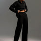 Knitted Top & Wide-Leg Pants 2-Piece Set