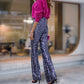 Diva Sequin High Rise Elastic Waist Flare Pants