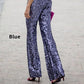 Diva Sequin High Rise Elastic Waist Flare Pants
