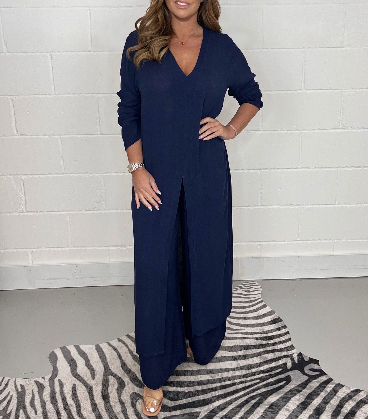 💃2026 Hot Sale 50% OFF⏳Two Piece Casual Long Top and Casual Trousers😍