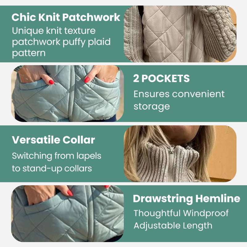 ✨2026 Collection at 50% OFF & FREE SHIPPING🎁Women's Knit Patchwork Puffy Jacket