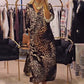 🔥🖤Black Friday Sale:50% OFF🔥V-neck Leopard Print Loose Print Autumn Dress