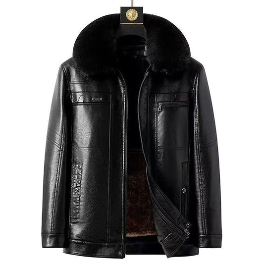 ❄️Winter Specials❄️ Men's Winter Leather Jacket with Plush Lining