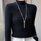 Erin 100% Wool Simple Mock Neck Slim Fit Sweater