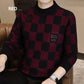 🔥New Year Promotion & Free Shipping🔥Men's Checkered Printed Mock Neck Thickened Pullover Sweater