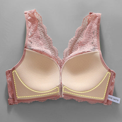 🔥 2026 Fresh Drops | Flat 50% OFF Today! 💸Lace Wireless Front Closure Push-up Bra