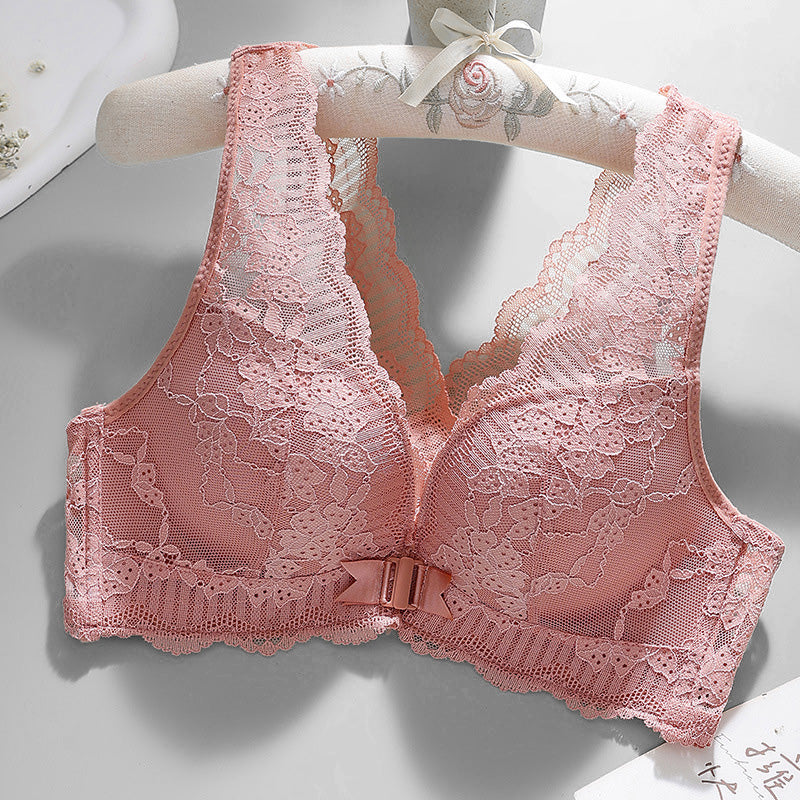 🔥 2026 Fresh Drops | Flat 50% OFF Today! 💸Lace Wireless Front Closure Push-up Bra