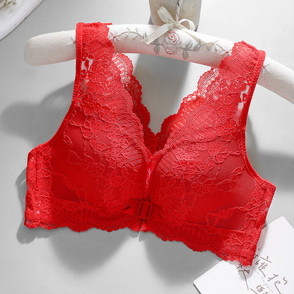 🔥 2026 Fresh Drops | Flat 50% OFF Today! 💸Lace Wireless Front Closure Push-up Bra
