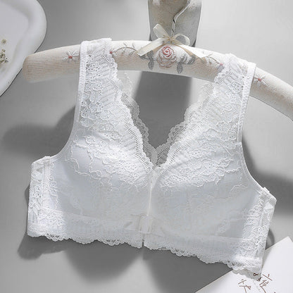 🔥 2026 Fresh Drops | Flat 50% OFF Today! 💸Lace Wireless Front Closure Push-up Bra