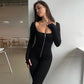 🤩NEW YEAR SALE-50% OFF💖Slim Fit Long Sleeve Zip Jumpsuit