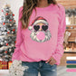 Santa Claus Digital Print Round Neck Long Sleeve Top