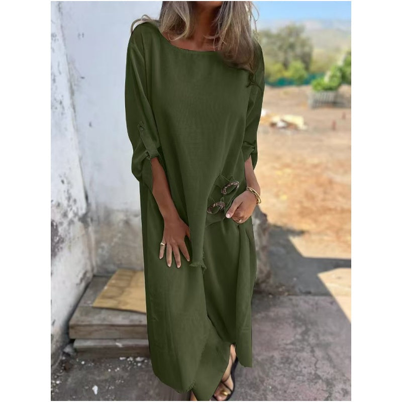 🥰49% OFF💃2025 Spring-summer new dress in cotton and linen + two-piece trousers