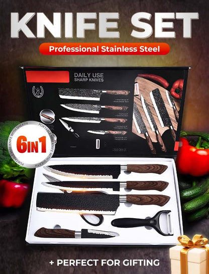 🔥2025 Kitchen Hot Sale 53% OFF🔥🔪German Professional Chef's Knife Set - 6 Pcs Set