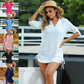 Women's Drawstring Swimwear Cover-Up Shirt