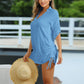 Women's Drawstring Swimwear Cover-Up Shirt