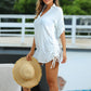 Women's Drawstring Swimwear Cover-Up Shirt