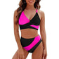Women's Color-Block Criss Cross Lace Back Swimwear Set