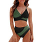 Women's Color-Block Criss Cross Lace Back Swimwear Set