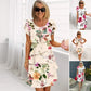 💃2026  HOT SALE 50% OFF🌈Women's Multi-plant Floral Print Cascade Dress