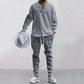 Men's 2-Piece V-Neck Baggy Sweatshirt & Joggers Set