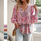 Women's Fashion Printed v-Neck Long Sleeve Shirt