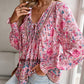 Women's Fashion Printed v-Neck Long Sleeve Shirt