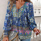 Women's Fashion Printed v-Neck Long Sleeve Shirt