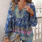 Women's Fashion Printed v-Neck Long Sleeve Shirt