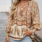 Women's Fashion Printed v-Neck Long Sleeve Shirt