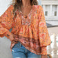 Women's Fashion Printed v-Neck Long Sleeve Shirt