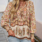 Women's Fashion Printed v-Neck Long Sleeve Shirt